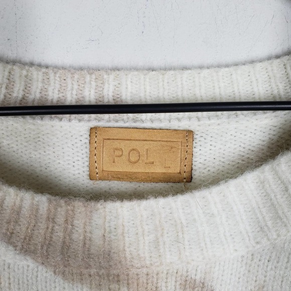 POL Autumn Dreams Tie‎ Dye Sweater L Ivory Green Peach Tan - Picture 4 of 8